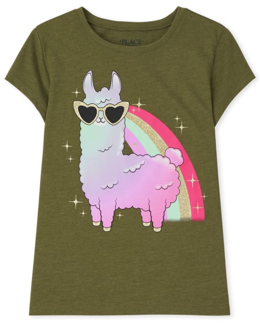 T-shirt graphique lama pour filles