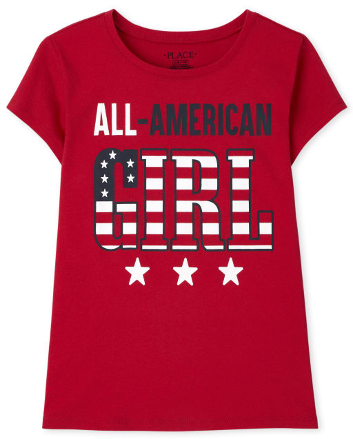 Camiseta con gráfico americano All American de la familia a juego para niñas