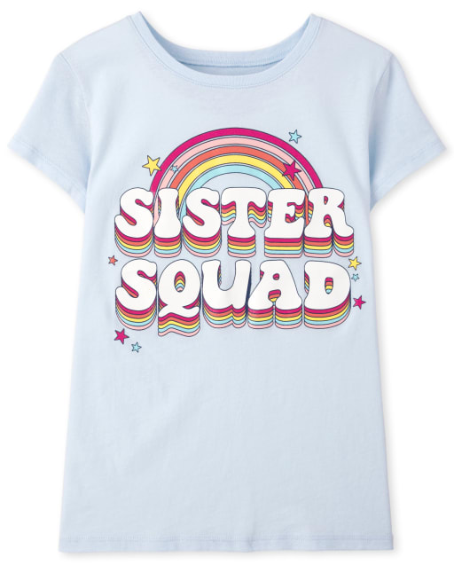 Camiseta con gráfico Sister Squad para niñas