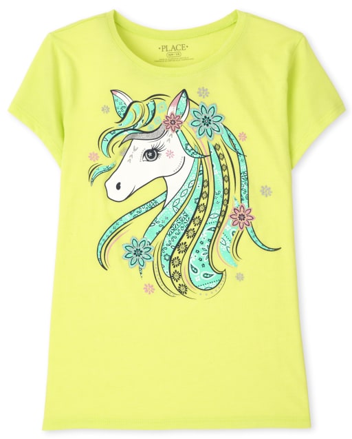 T-shirt graphique licorne pour filles