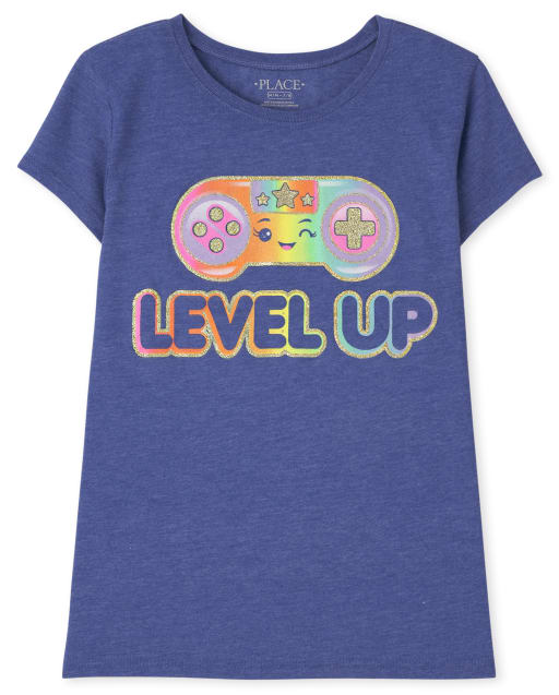 Camiseta con gráfico Level Up para niñas