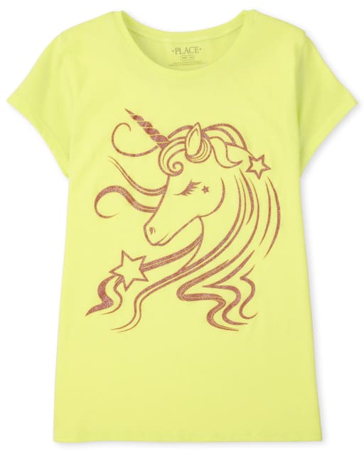Camiseta con gráfico de unicornio para niñas