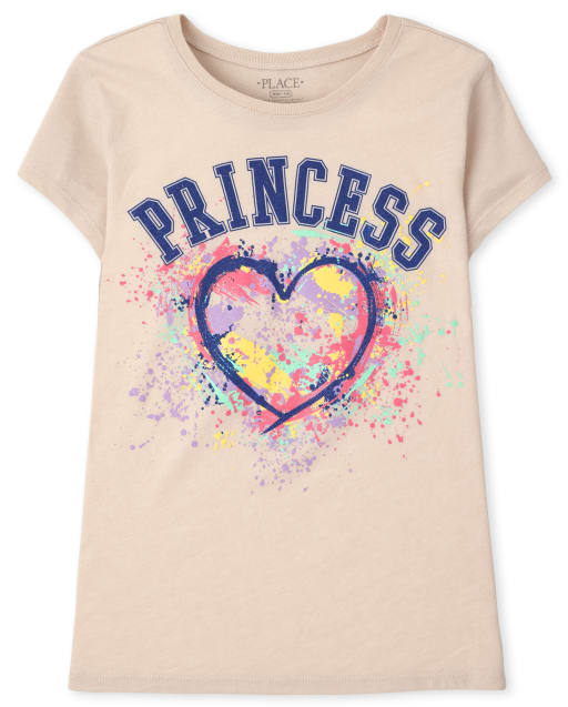 Camiseta con estampado de princesa para niñas