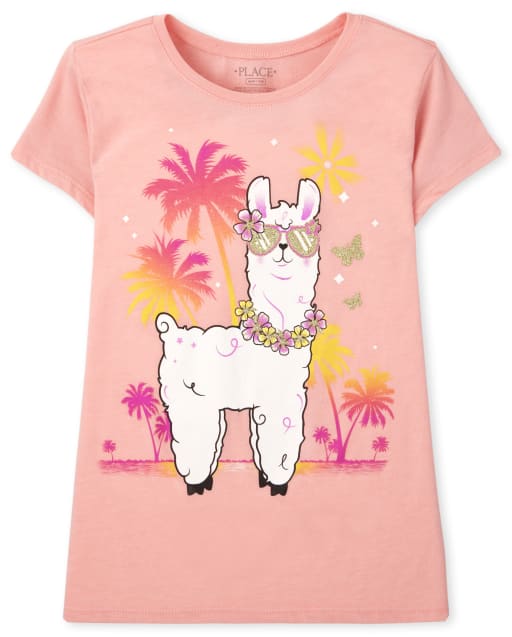 Girls Llama Graphic Tee