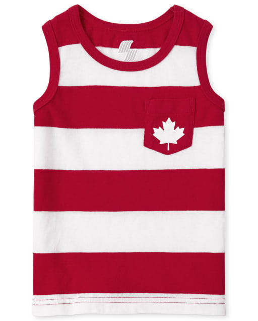 Débardeur à poche rayé pour bébés et tout-petits garçons de la fête du Canada