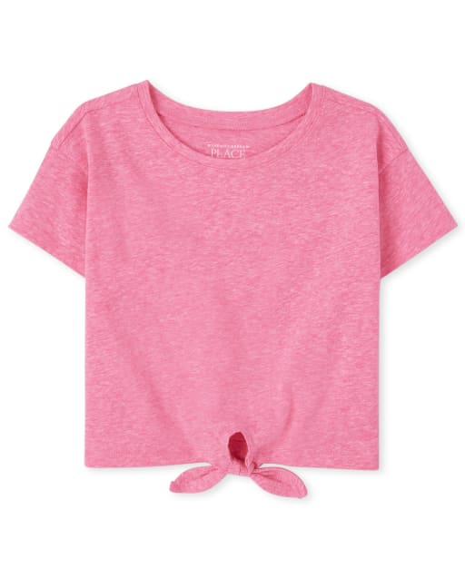 Baby and Toddler Girls Short Sleeve Tie Front Top