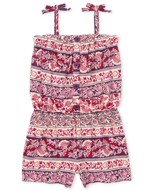 Mameluco con hombros anudados y estampado para bebés y niñas pequeñas
