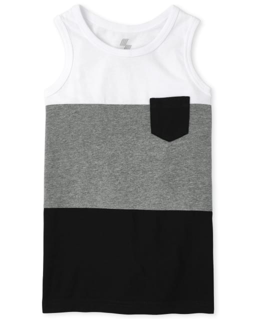 Boys Colorblock Pocket Tank Top