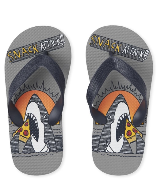Boys Snack Shark Flip Flops