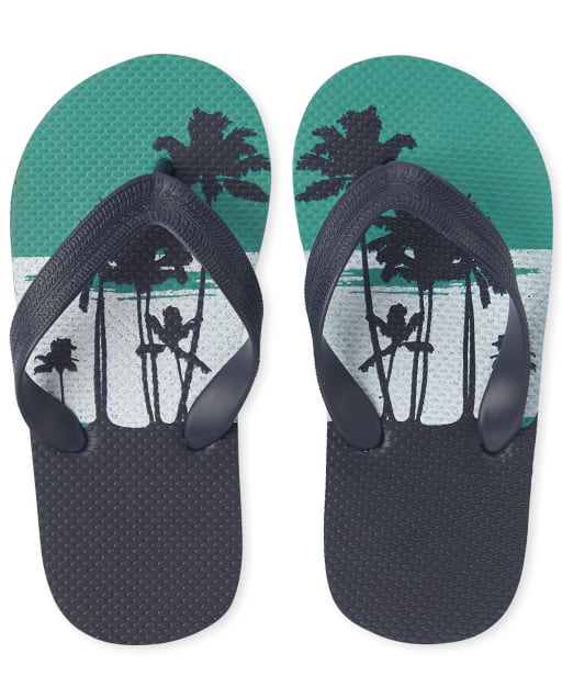 Boys Palm Tree Flip Flops