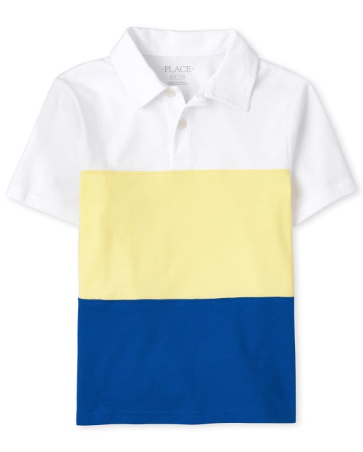 Polo en jersey à blocs de couleurs pour garçon