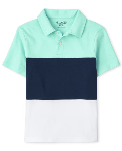 Polo de punto con bloques de color para niño