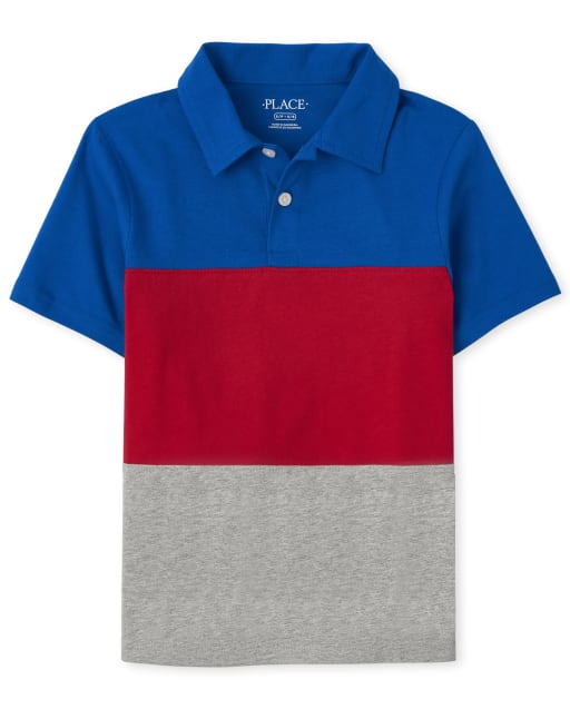 Polo en jersey à blocs de couleurs pour garçon