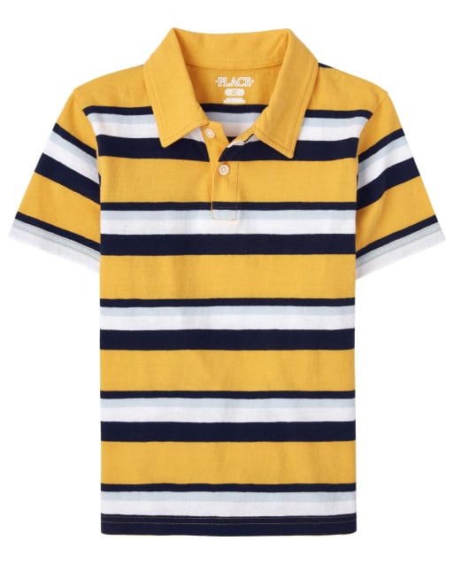 Boys Striped Jersey Polo