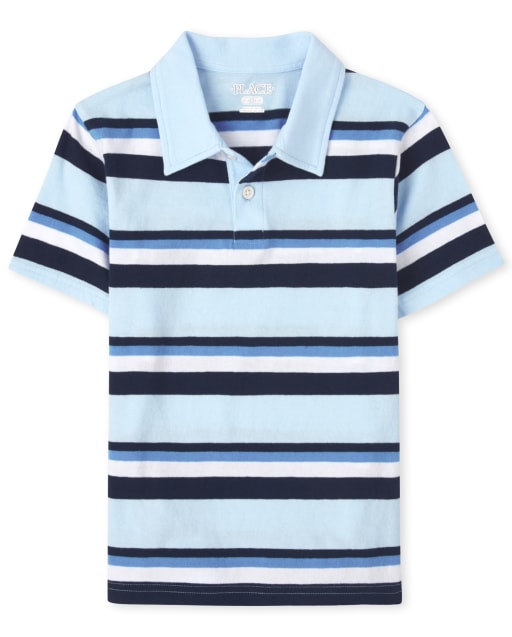 Boys Striped Jersey Polo