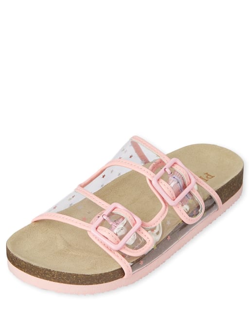 Girls Clear Star Buckle Sandals