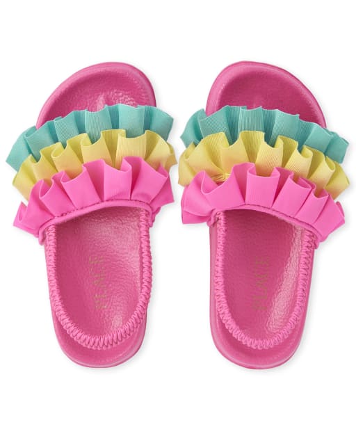 Claquettes à volants pour toute-petite fille