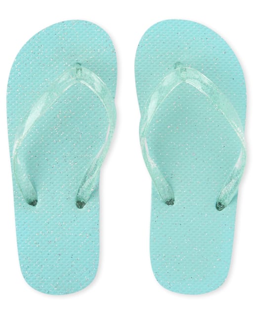 Girls Glitter Flip Flops
