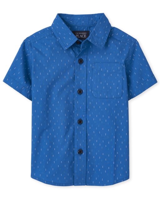 Camisa con botones de popelina estampada para bebés y niños pequeños