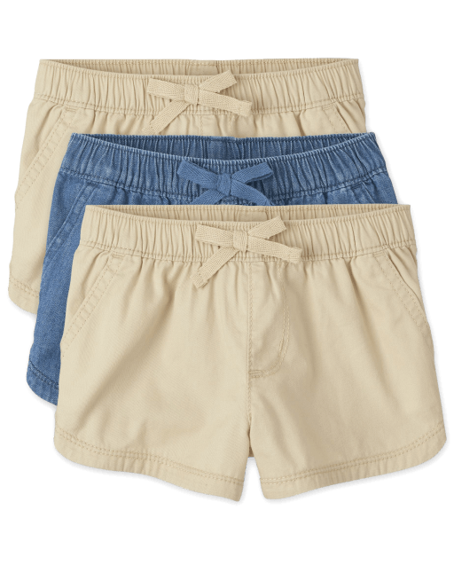 Toddler Girls Pull On Shorts 3-Pack