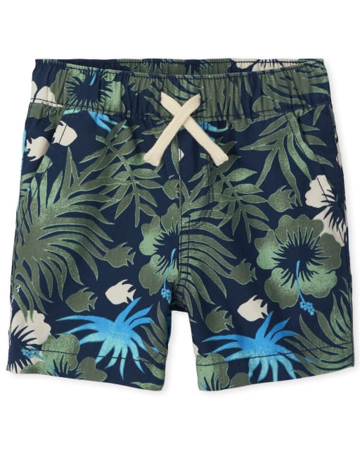 Baby And Toddler Boys Tropical Print Pull On Jogger Shorts