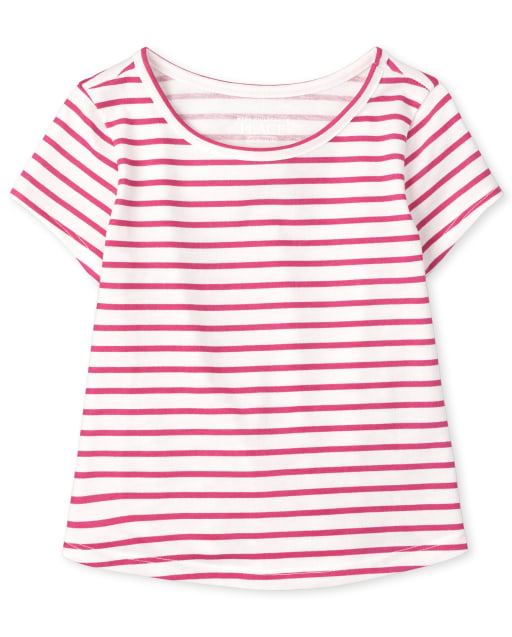 Baby And Toddler Girls Short Sleeve Striped Top