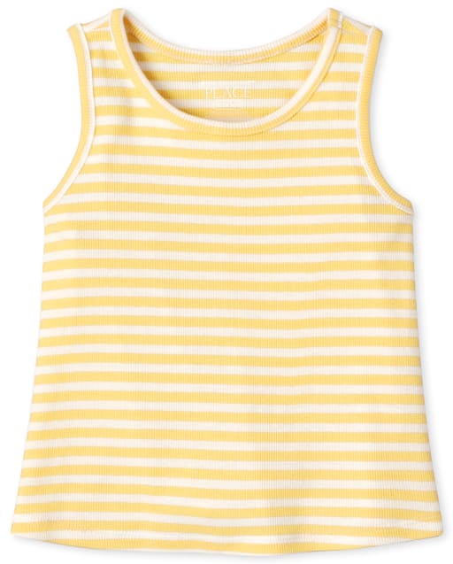 Baby And Toddler Girls Sleeveless Striped Ribbed Tank Top