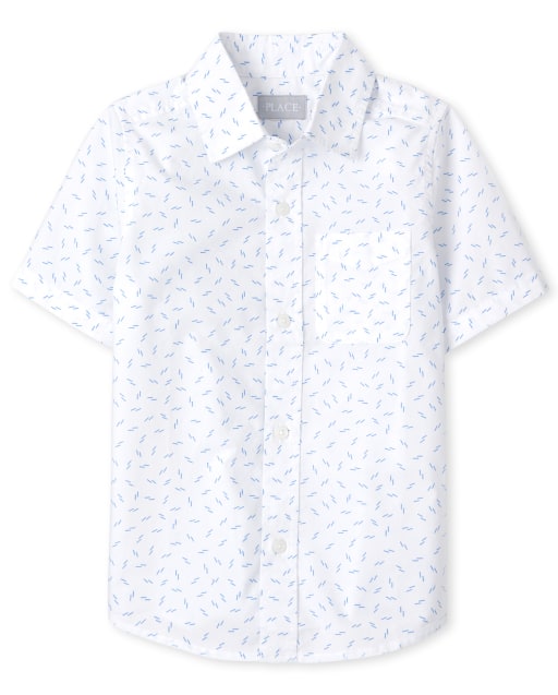 Chemise boutonnée en popeline imprimée pour garçon