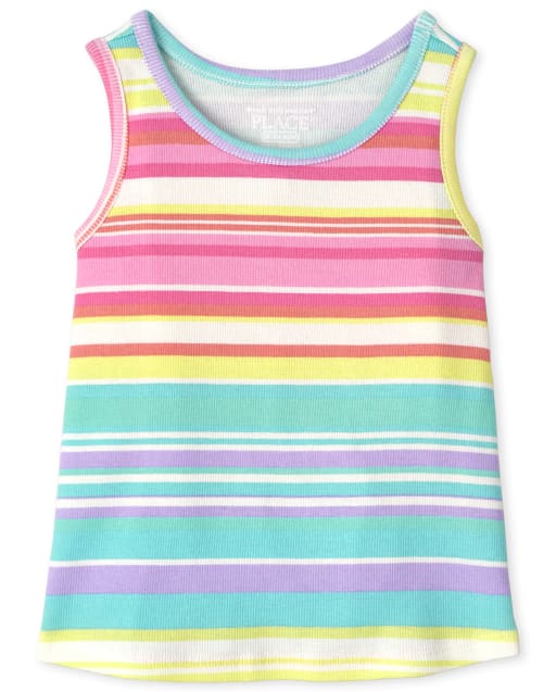 Baby And Toddler Girls Striped Ribbed Tank Top