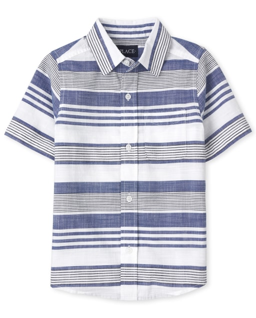 Chemise boutonnée en chambray rayée Dad And Me pour garçon