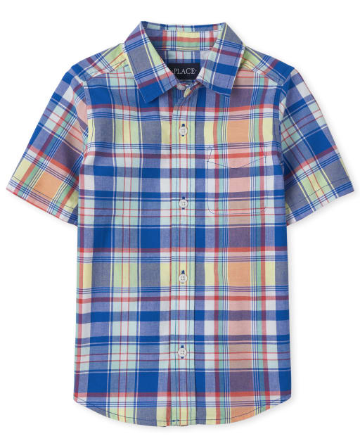 Camisa con botones de popelina a cuadros Dad And Me para niños