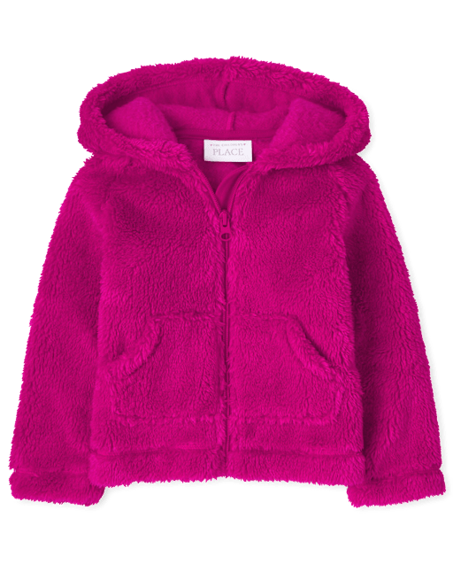 Baby And Toddler Girls Sherpa Zip-Up Hoodie