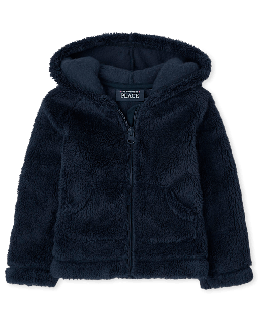 Baby And Toddler Girls Sherpa Zip-Up Hoodie