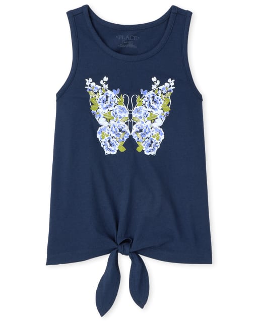 Girls Tie Front Tank Top