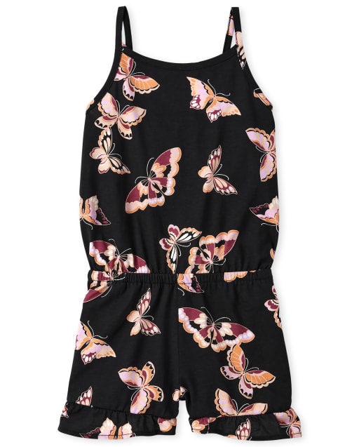Barboteuse à volants papillon pour fille