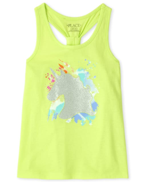 Girls Graphic Knotted Tank Top