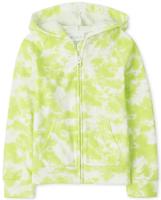 Girls Tie Dye Zip Up Hoodie