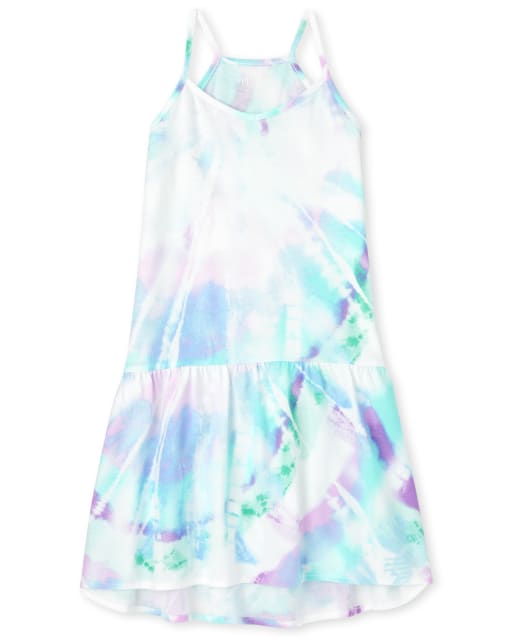 Girls Print Drop Waist Dress