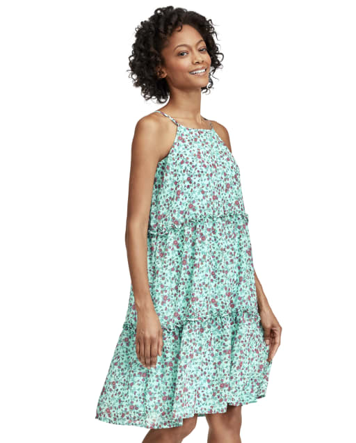 Womens Mommy And Me Floral Tiered Dress