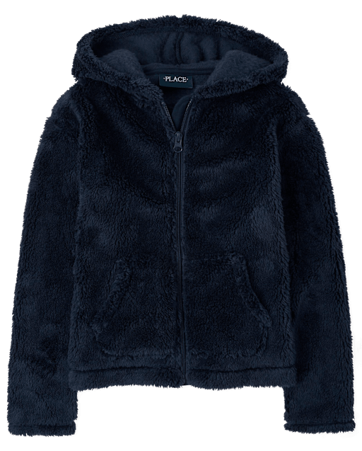 Girls Sherpa Zip-Up Hoodie