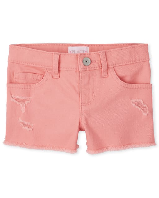 Girls Denim Shortie Shorts