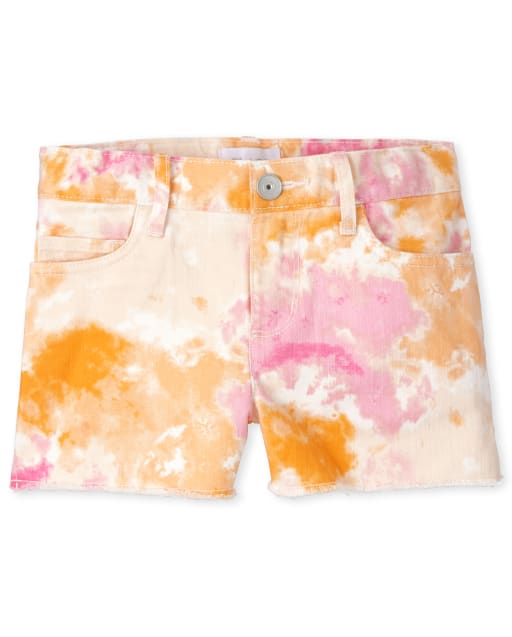 Short en sergé tie-dye pour fille
