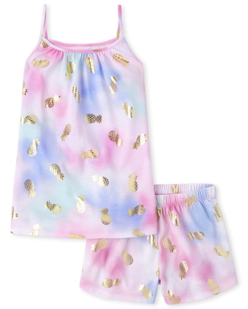 Girls Pineapple Tie Dye Pajamas