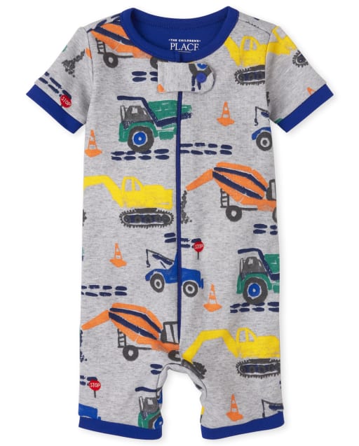 Baby And Toddler Boys Construction Snug Fit Cotton One Piece Pajamas