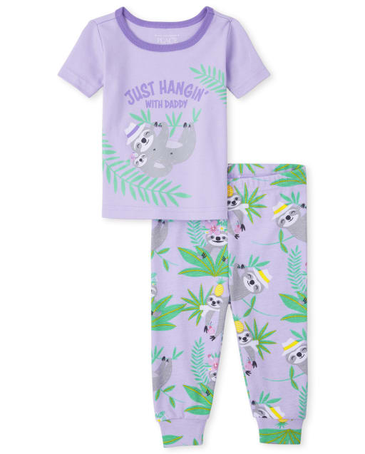 Baby And Toddler Girls Hangin' With Dad Snug Fit Cotton Pajamas
