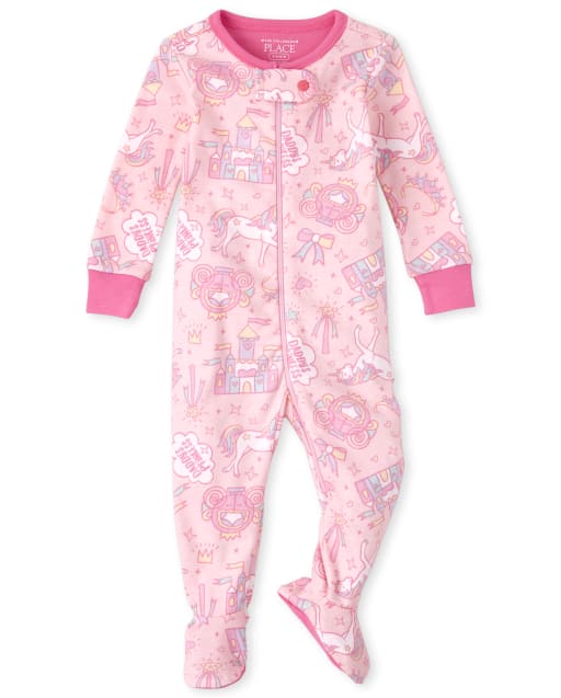 Pijamas mágicos de una pieza de algodón con ajuste ceñido para bebés y niñas pequeñas
