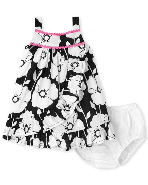 Robe fleurie à volants pour bébé fille