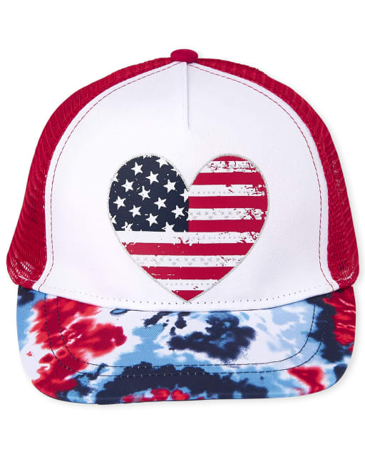 Gorra de béisbol con teñido anudado Americana para niñas