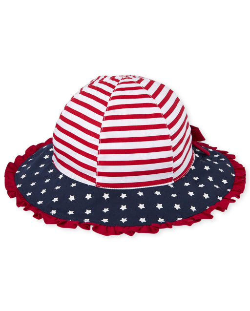Sombrero de pescador con volantes Americana para niñas pequeñas
