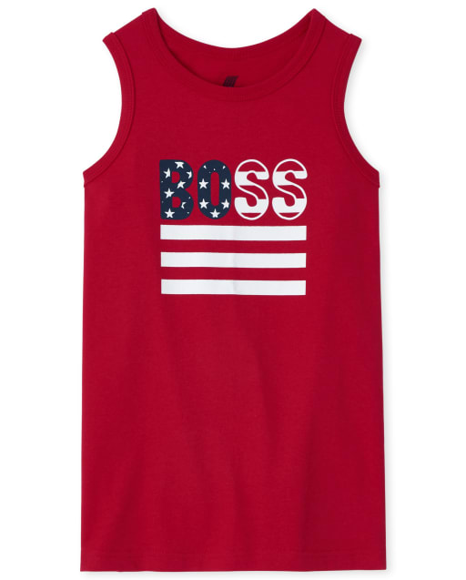 Camiseta de tirantes "Boss" sin mangas Americana Mix And Match para niños